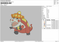 Crocalor Pokemon Embroidery File