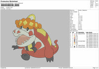 Crocalor Pokemon Embroidery File