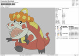 Crocalor Pokemon Embroidery File