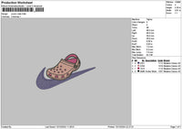 Swoosh Crocs Embroidery File 6 sizes