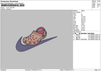 Swoosh Crocs Embroidery File 6 sizes