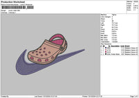 Swoosh Crocs Embroidery File 6 sizes