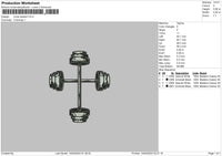 Barbell03 Embroidery File 6 sizes