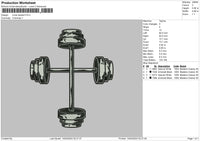 Barbell03 Embroidery File 6 sizes