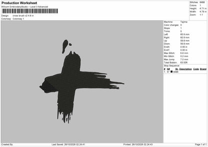 Cross Brush V2 Embroidery Machine Design File