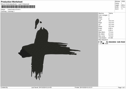 Cross Brush V2 Embroidery Machine Design File