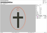 Cross Text Embroidery Machine Design File 6 sizes