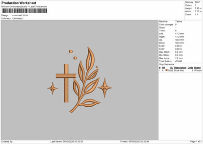 Cross 0910 Embroidery Machine Design File 6 sizes