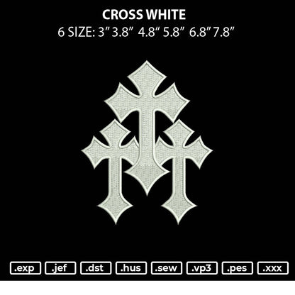 Cross White Embroidery File 6 sizes