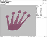 Crown Embroidery File 4 size
