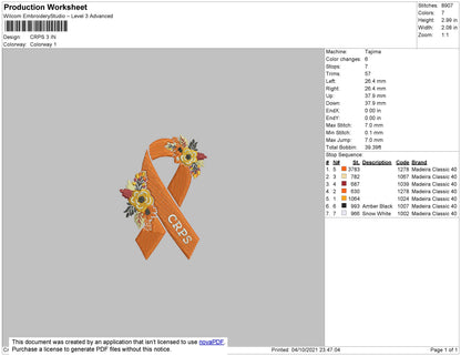 CRPS Embroidery File 4 size
