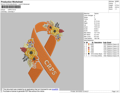 CRPS Embroidery File 4 size