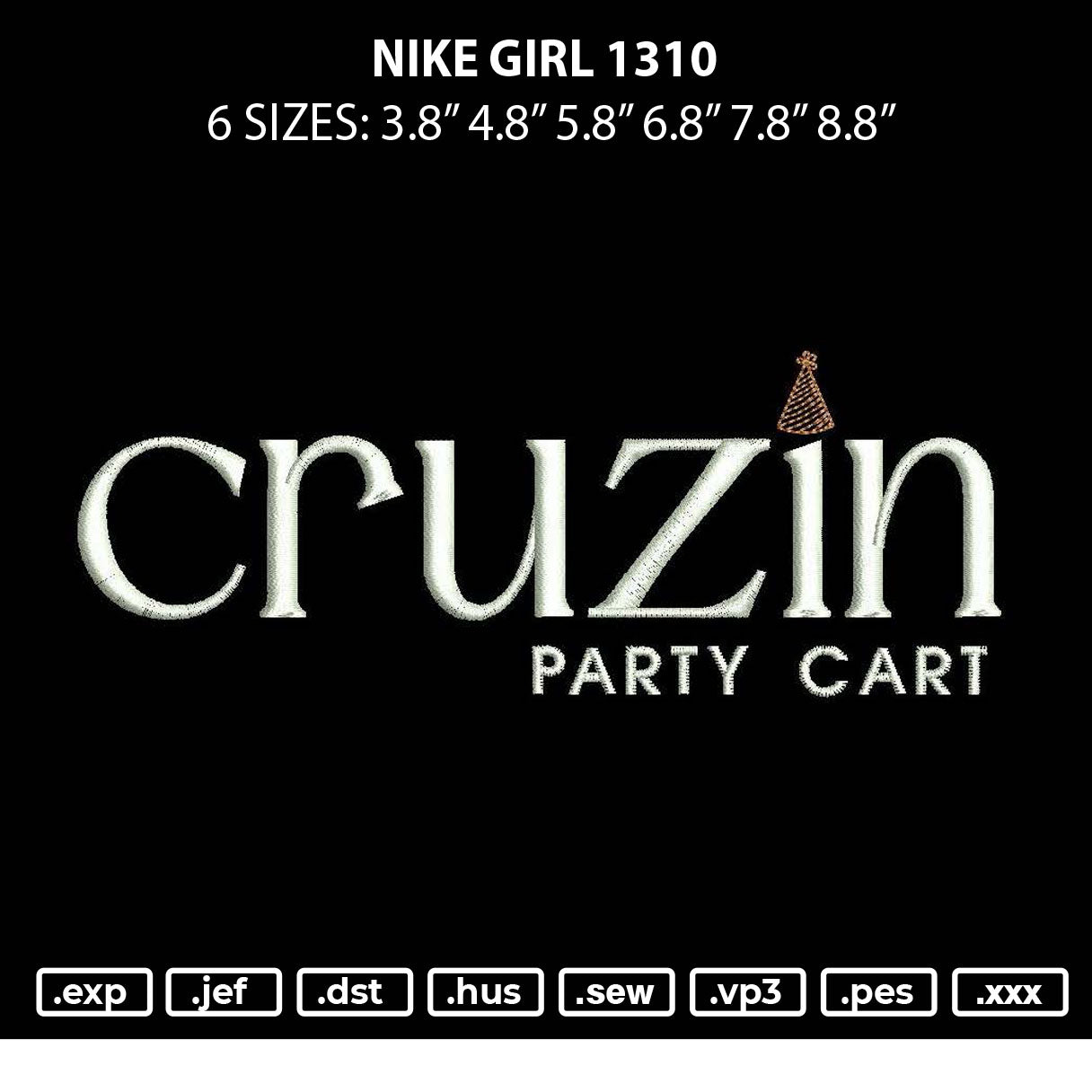 Cruzintext Embroidery File 6 sizes