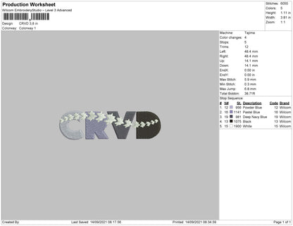 CRVD Embroidery File 4 size