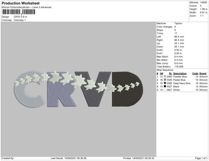 CRVD Embroidery File 4 size