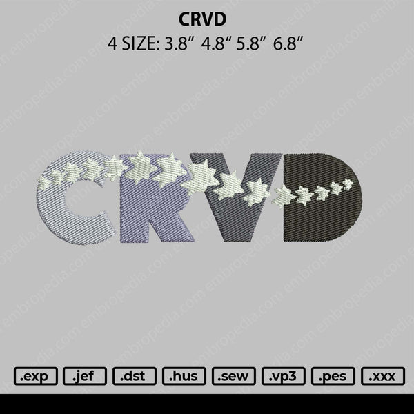 CRVD Embroidery File 4 size