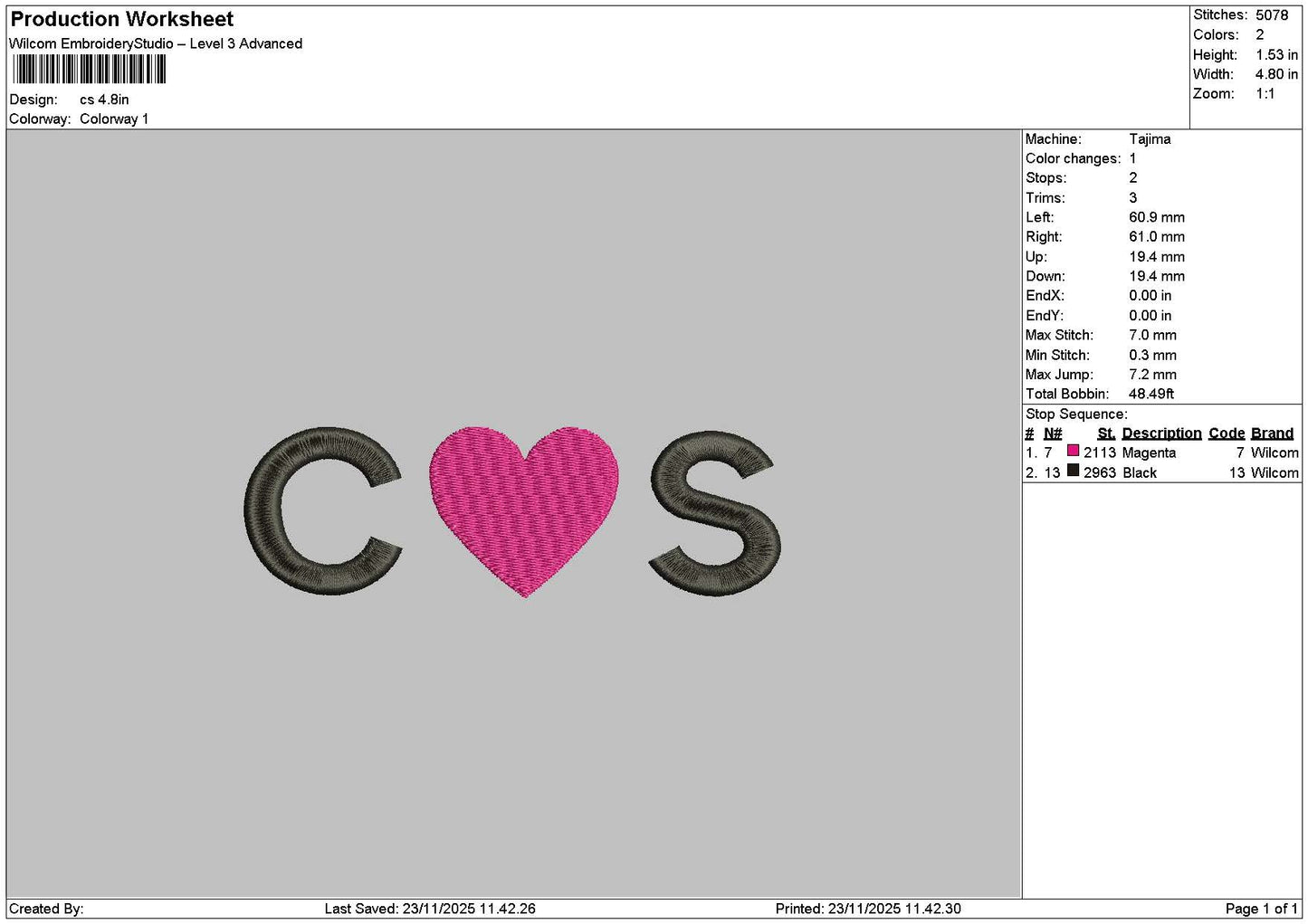 CsSc Embroidery File 2 Files