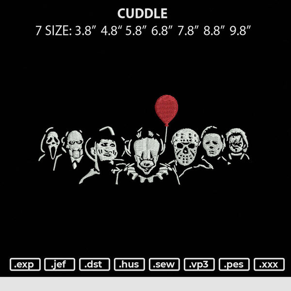 Cuddle Embroidery File 4 size
