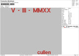 Cullen Embroidery File 4 size