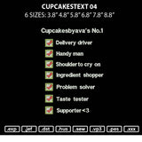 Cupcakestext 04 Embroidery File 6 sizes