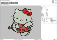 Kitty Cupid Embroidery File 6 sizes