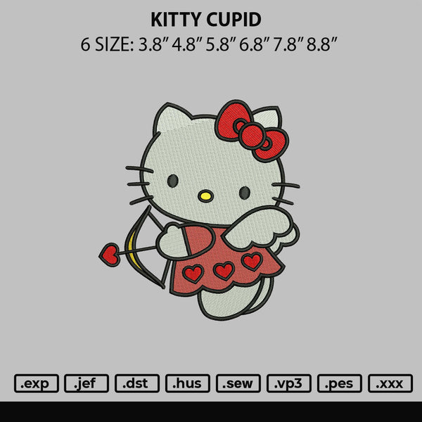 Kitty Cupid Embroidery File 6 sizes