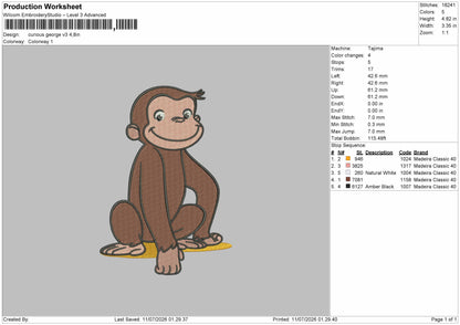 George V3 Embroidery Machine Design File 6 sizes