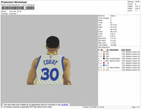 Curry NBA Embroidery File 4 size