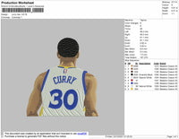 Curry NBA Embroidery File 4 size