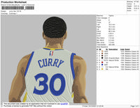 Curry NBA Embroidery File 4 size