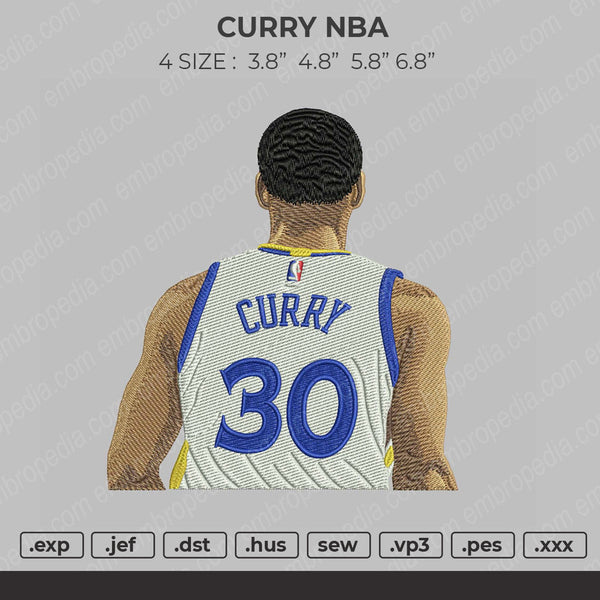 Curry NBA Embroidery File 4 size