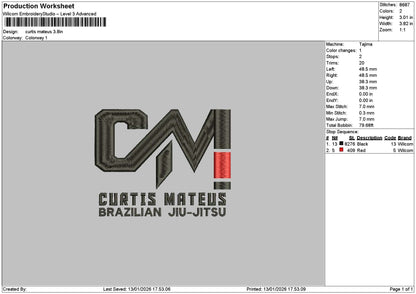 Mateustext Embroidery File 6 sizes