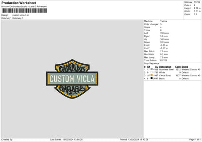 Custom Text Embroidery File 6 sizes