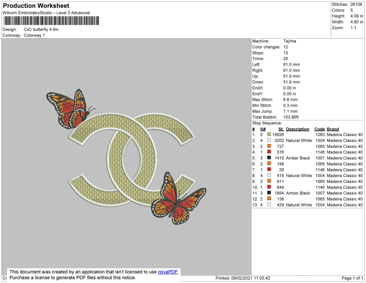 CXC Embroidery File 4 size