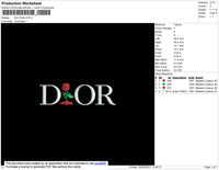 D1or Rose Embroidery File 4 size