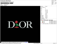 D1or Rose Embroidery File 4 size