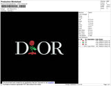 D1or Rose Embroidery File 4 size