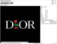 D1or Rose Embroidery File 4 size