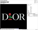 D1or Rose Embroidery File 4 size