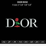 D1or Rose Embroidery File 4 size