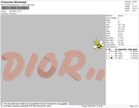 D1or Bee Embroidery File 8 size