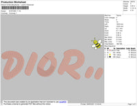 D1or Bee Embroidery File 8 size