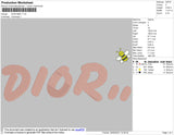 D1or Bee Embroidery File 8 size