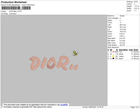D1or Bee Embroidery File 8 size
