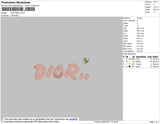 D1or Bee Embroidery File 8 size