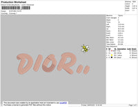 D1or Bee Embroidery File 8 size
