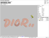 D1or Bee Embroidery File 8 size