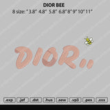 D1or Bee Embroidery File 8 size