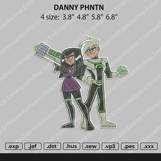 Danny Phanton Embroidery File 4 size