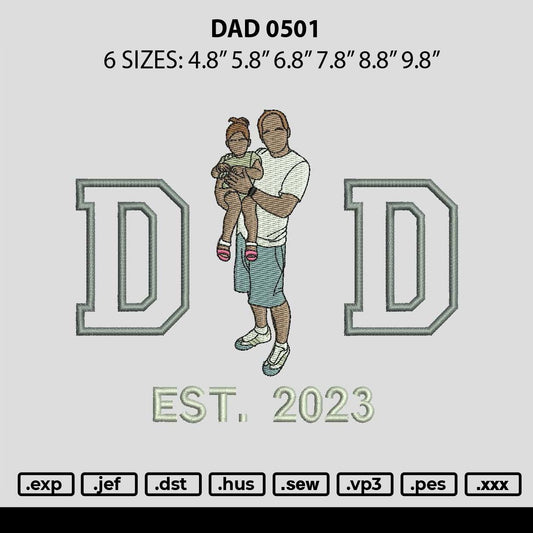 Dad 0501 Embroidery File 6 sizes
